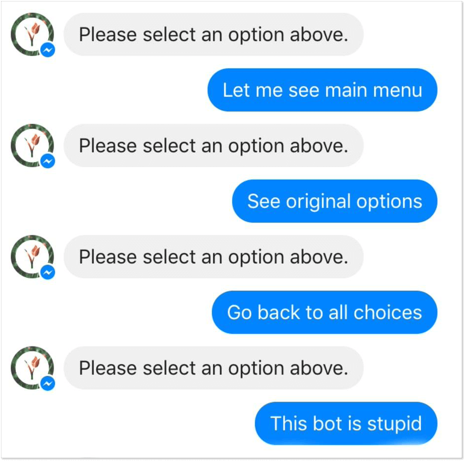 Chatbot mishap