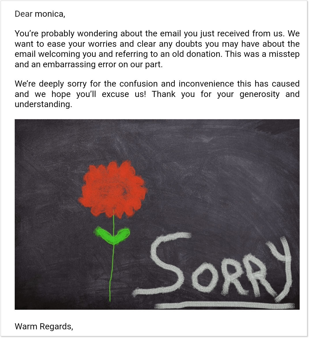 Greenpeace apology email