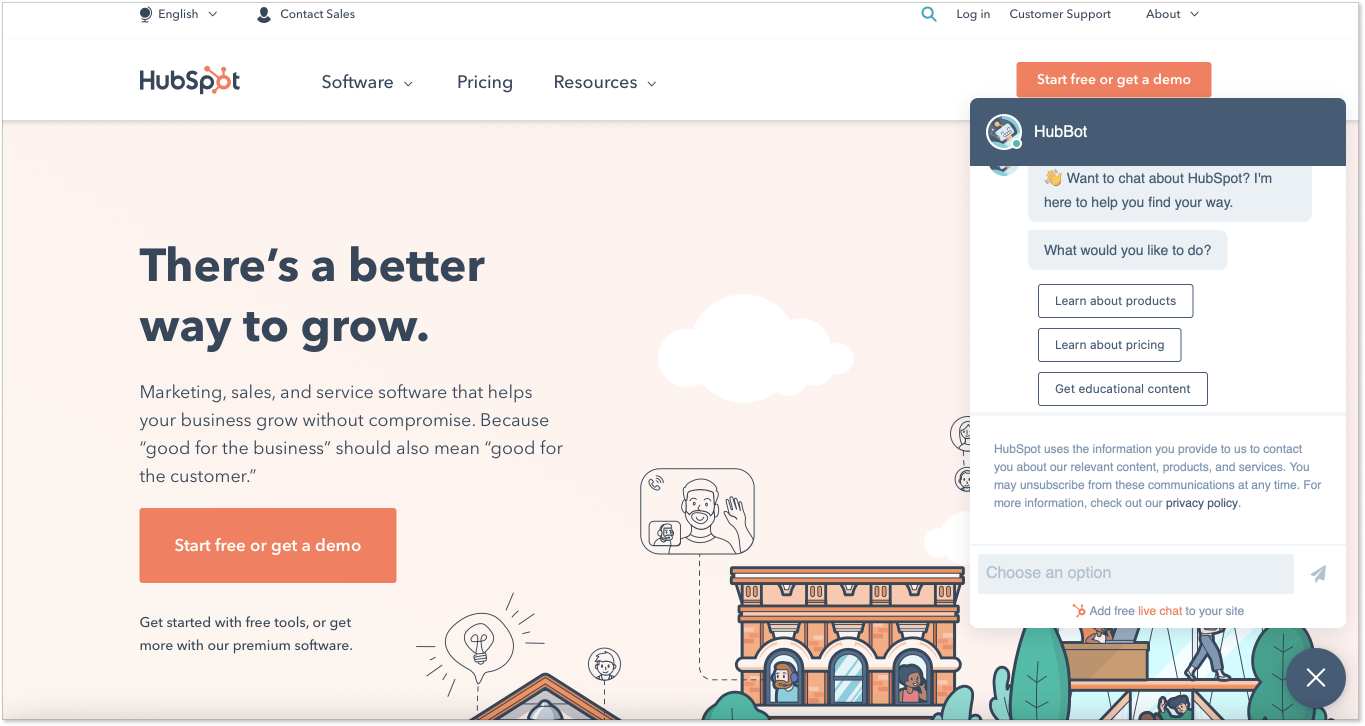 HubSpot landing page