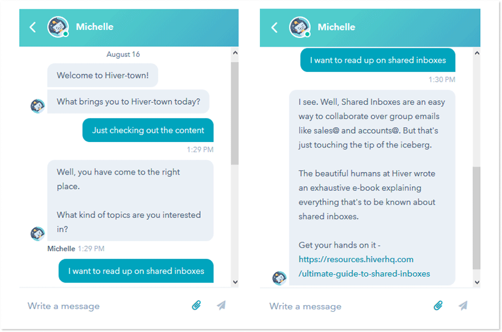 Internal chatbot usage