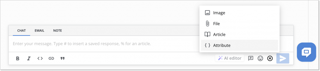 Share knowledge base articles with customers right in chat -HelpCrunch's dashboard