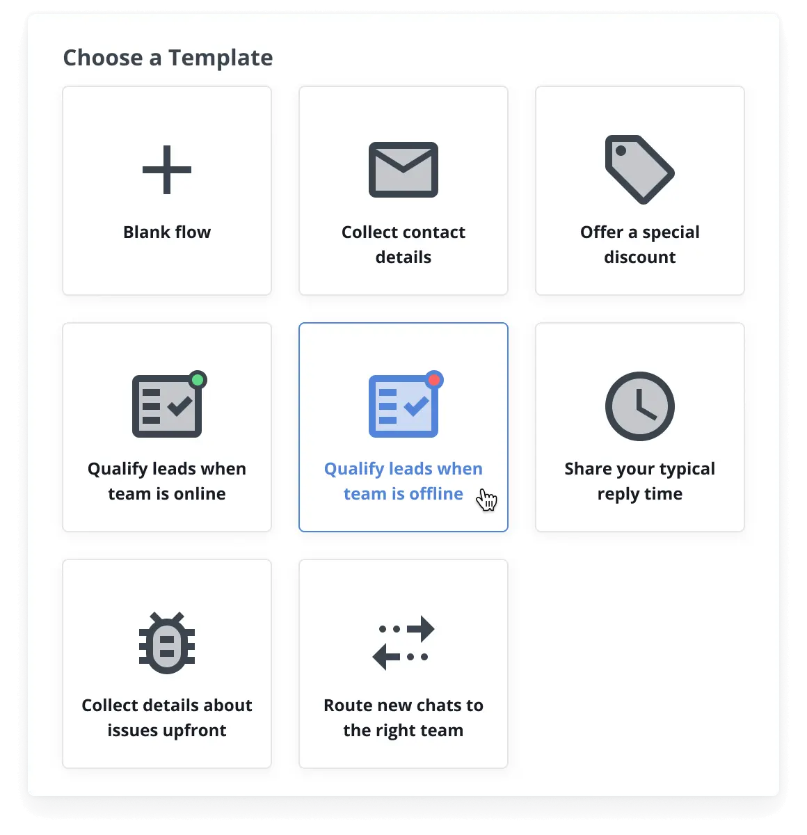 Chatbot scenarios from HelpCrunch