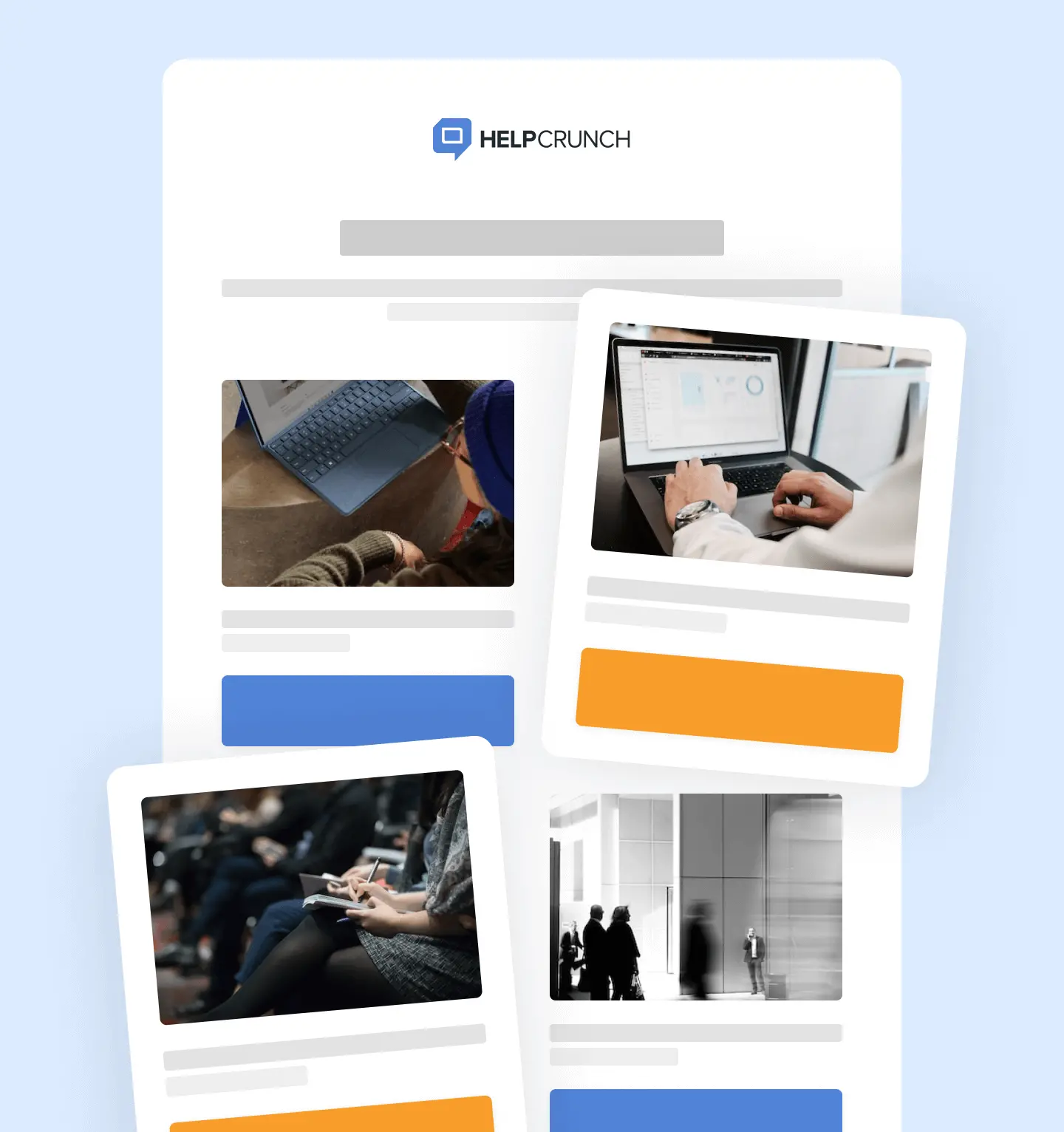 Blog newsletter example by HelpCrunch
