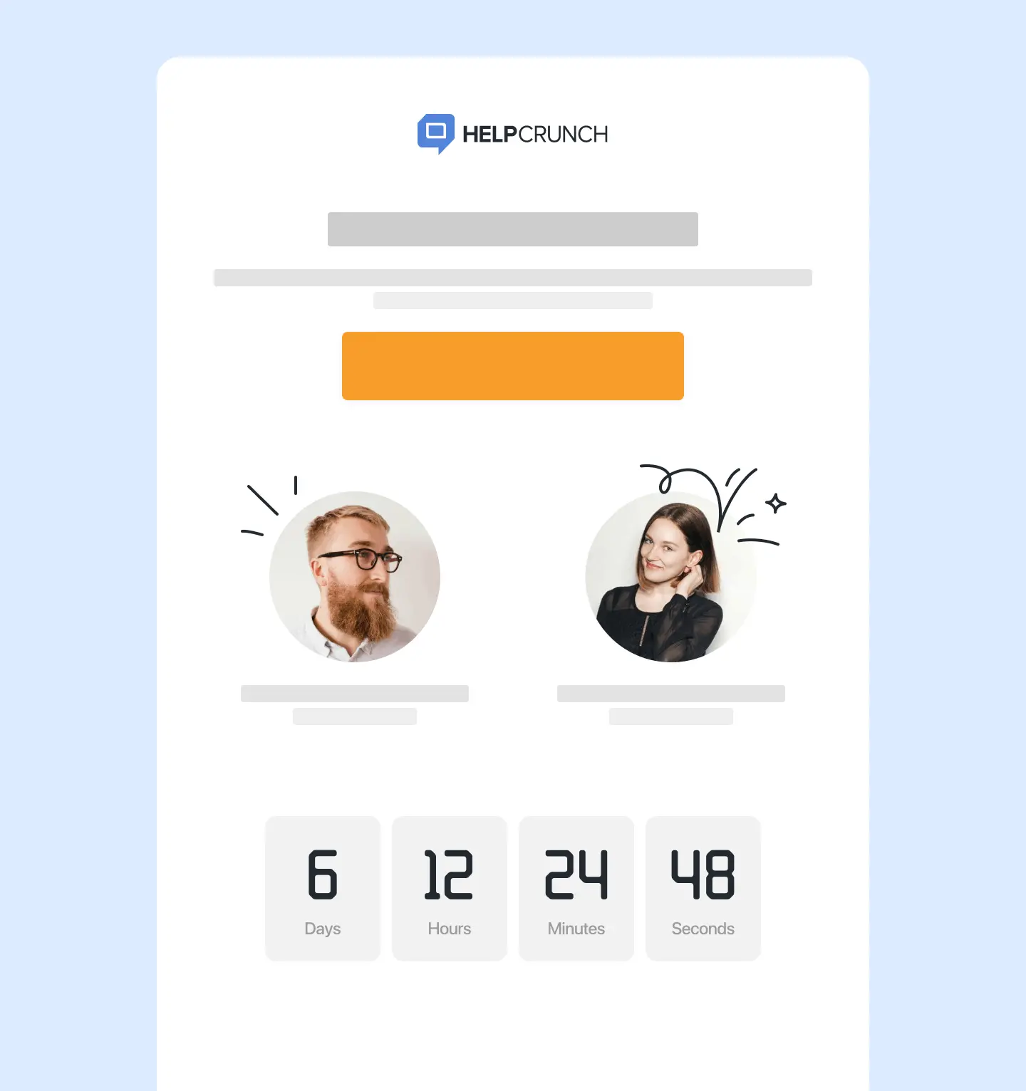 Event announcement newsletter example by HelpCrunch