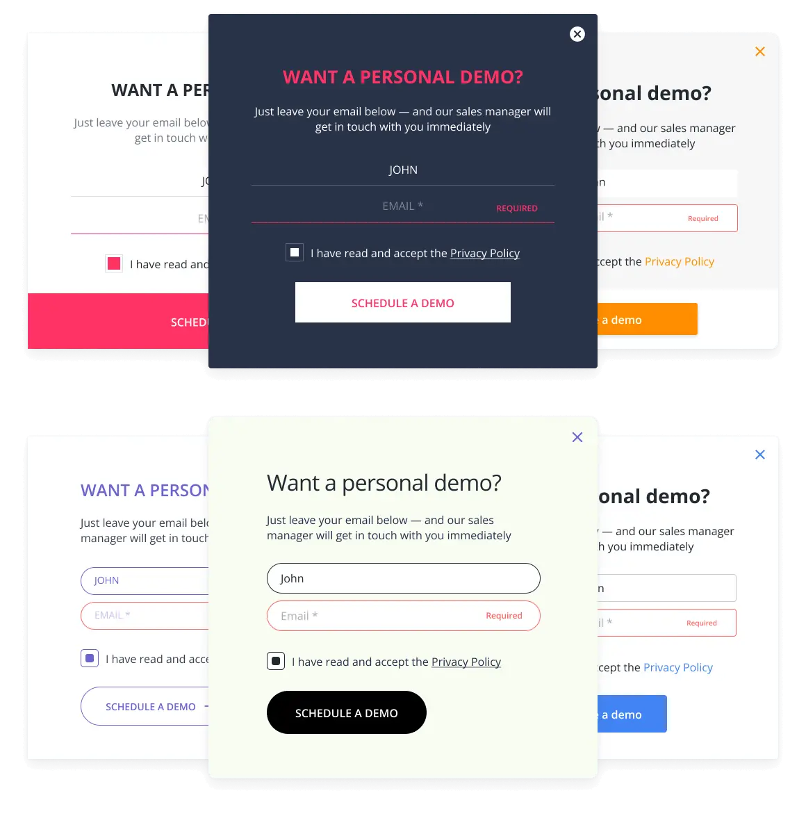 Website popup templates by HelpCrunch