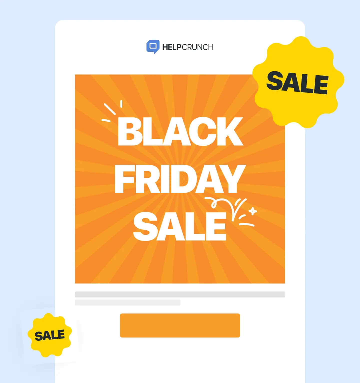 Promo campaign newsletter example by HelpCrunch