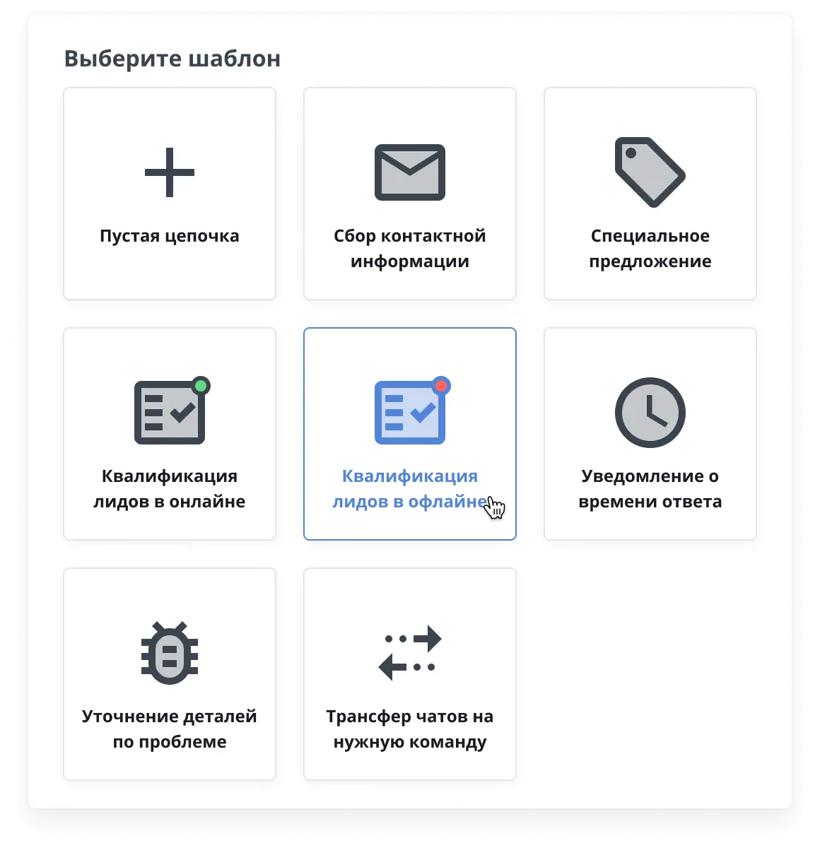 Шаблоны сценариев чат-бота от HelpCrunch